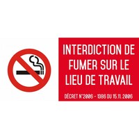 Interdiction interdit de fumer sur le lieu de travail - autocollant