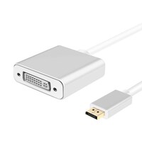 Helos Adapterkabel, DisplayPort Stecker/DVI Buchse, PREMIUM, silber