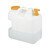 Relaxdays Wasserkanister mit Hahn, 10 Liter, Kunststoff bpa-frei, Schraubdeckel, Griff, Camping Kanister, weiß/orange