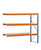 AR, Weitspannregal mit Stahlpaneelen W 100, 2000 x 2140 x 600 mm, blau/orange/verzinkt, 3 Ebenen, Fachlast 950 kg