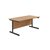 Jemini Rectangular Single Upright Cantilever Desk 1800x800x730mm Nova Oak/Black KF819455
