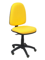 Silla Operativa de oficina Ayna bali amarillo ruedas de parquet