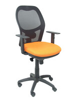 Silla Operativa de oficina modelo Jorquera malla negro asiento naranja