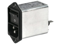 IEC-Stecker-C14, 50 bis 60 Hz, 6 A, 250 VAC, 800 µH, Flachstecker 6,3 mm, 4302.5