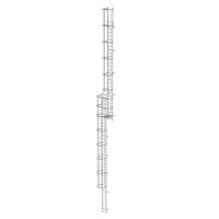 Mehrzügige Steigleiter mit Rückenschutz (Bau) Stahl verzinkt, 18,28m