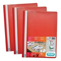 Elba Report File Clear Front Plastic Red Pack 50 400055034