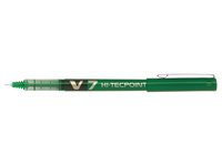 Pilot V7 Hi-Tecpoint Liquid Ink Rollerball Pen 0.7mm Tip 0.5mm Line Green (Pack 12)