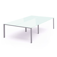 Rocada mesa de oficina serie total 360x163 aluminio / cristal negro