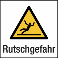 Hängeschild - Warnung vor Rutschgefahr, Gelb/Schwarz, 20 x 20 cm, Kunststoff