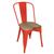 Bolero Bistro Side Chairs with Seat Pad in Red - Steel & Wood - Pack of 4