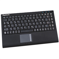 KeySonic ACK-540 U+ Mini-Keyboard met Touchpad USB, zwart, Duits toetsenbord layout