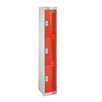 Perforated lockers - 3 door - 1800 x 300 x 450