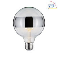 LED Deko-Globe G125 Ringspiegel SILBER, 230V, E27, 6.5W 2600K 640lm, dimmbar, klar