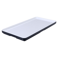 PLATEAU RECHTHOEKIG LAAG AFM. 21X10,5X1,4CM. KLEUR ZWART MELAMINE CUBE