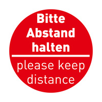 Floor Marking / Information Sticker / Floor Sticker "Bitte Abstand halten. Please keep your distance".
