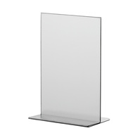 Menu Card Holder / Tabletop Display / Display "T-Shape" in rigid PVC, anti-reflective | A6 portrait
