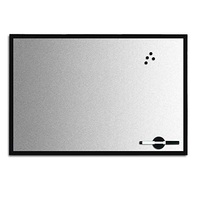 Bi-Office Dry Wipe Board, Silver Finish, Black Frame, 60 x 45 cm Frontal Image
