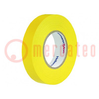 Tape: electrical insulating; W: 15mm; L: 10m; Thk: 150um; yellow