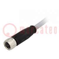 Connector: M8; female; PIN: 3; straight; with lead; plug; 2m; PVC