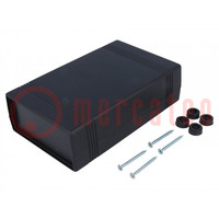 Enclosure: with panel; X: 92mm; Y: 147mm; Z: 43mm; ABS; black