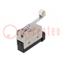 Limit switch; angled lever with roller; SPDT; 10A; max.250VAC