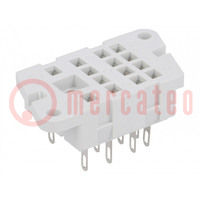 Socket; PIN: 14; 6A; 250VAC; on panel; for soldering; Series: R4,R4N