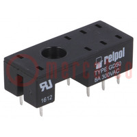 Socket; PIN: 8; 8A; 300VAC; RMB841,RMB851; PCB; for PCB; -40÷70°C