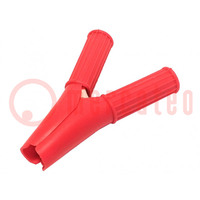 Crocodile clip; 75A; Grip capac: max.29mm; Overall len: 79mm; red