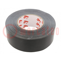 Tape: reparatie; W: 50mm; L: 50m; Thk: 0,26mm; zwart; rubber; -20÷80°C