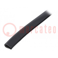 Hole and edge shield; PVC; L: 10m; black; H: 10mm; W: 5.5mm; -30÷70°C