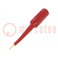 Sonde; 3A; rouge; Taille de socle: 4mm; Plaquage: doré; 70VDC