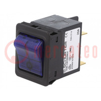 Circuit breaker; Urated: 240VAC; 60VDC; 20A; DPST; Poles: 2; SNAP-IN