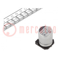 Capacitor: electrolytic; SMD; 220uF; 16VDC; Ø8x10mm; ±20%; 5000h