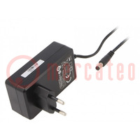 Power supply: switching; mains,plug; 12VDC; 3A; 36W; Plug: EU; black