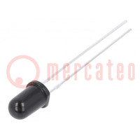 Phototransistor; 5mm; λp max: 940nm; 30V; Lens: black; Front: convex