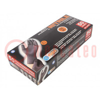 Protective gloves; Size: 10,XL; black; nitryl; 50pcs.