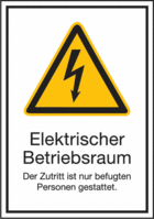 Elektro-Kombischild - Warnung vor elektrischer Spannung, Gelb/Schwarz, Weiß