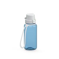 Artikelbild Trinkflasche "School", 400 ml, inkl. Strap, transluzent-blau/weiß