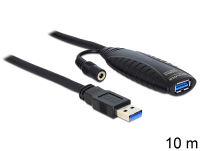 DeLOCK USB3.0-A - USB3.0-A, 10m kabel USB USB 3.2 Gen 1 (3.1 Gen 1) USB A Czarny