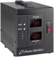 PowerWalker AVR 2000/SIV regulador de voltaje 2 salidas AC 230 V Negro