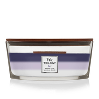 WoodWick Evening Luxe Trilogy Wachskerze Ellipse Violett, Violett, Weiß