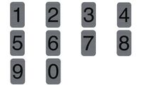 EXACOMPTA Plaque de signalisation chiffres "0", 25 x 44 mm (8702956)