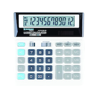 Kalkulator biurowy DONAU TECH, 12-cyfr. wyświetlacz, wym. 155x152x28 mm, biały