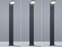 Moderne LED Pfostenleuchte aus ALU 3er SET in anthrazit, IP54, Höhe 100 cm