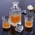 Relaxdays Whisky Set, 5-teilig, Whiskykaraffe 800 ml, 4 Whiskygläser 310 ml, Geschenkbox, Cognac Dekanter, transparent