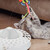 Relaxdays Katzenspielzeug Schmetterling und Ball, HxD: 33,5x22 cm, interaktives Katzenkarussel, Katzenrondell 360°, weiß