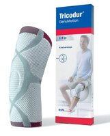 Tricodur GenuMotion Aktiv- Bandage weiß/grau/rot Gr.S