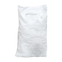 Carrier Bags Polythene Patch Handle 30 microns 381x457x76mm gusset White [Pack 500]