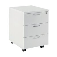 First Mobile Under Desk Pedestal 3 Door White KF74768