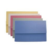 Guildhall Document Wallet Manilla Foolscap Half Flap 250gsm Assorted (Pack 50)